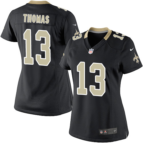 Women's Limited Michael Thomas Nike Jersey Black Home - #13 NFL New Orleans Saints